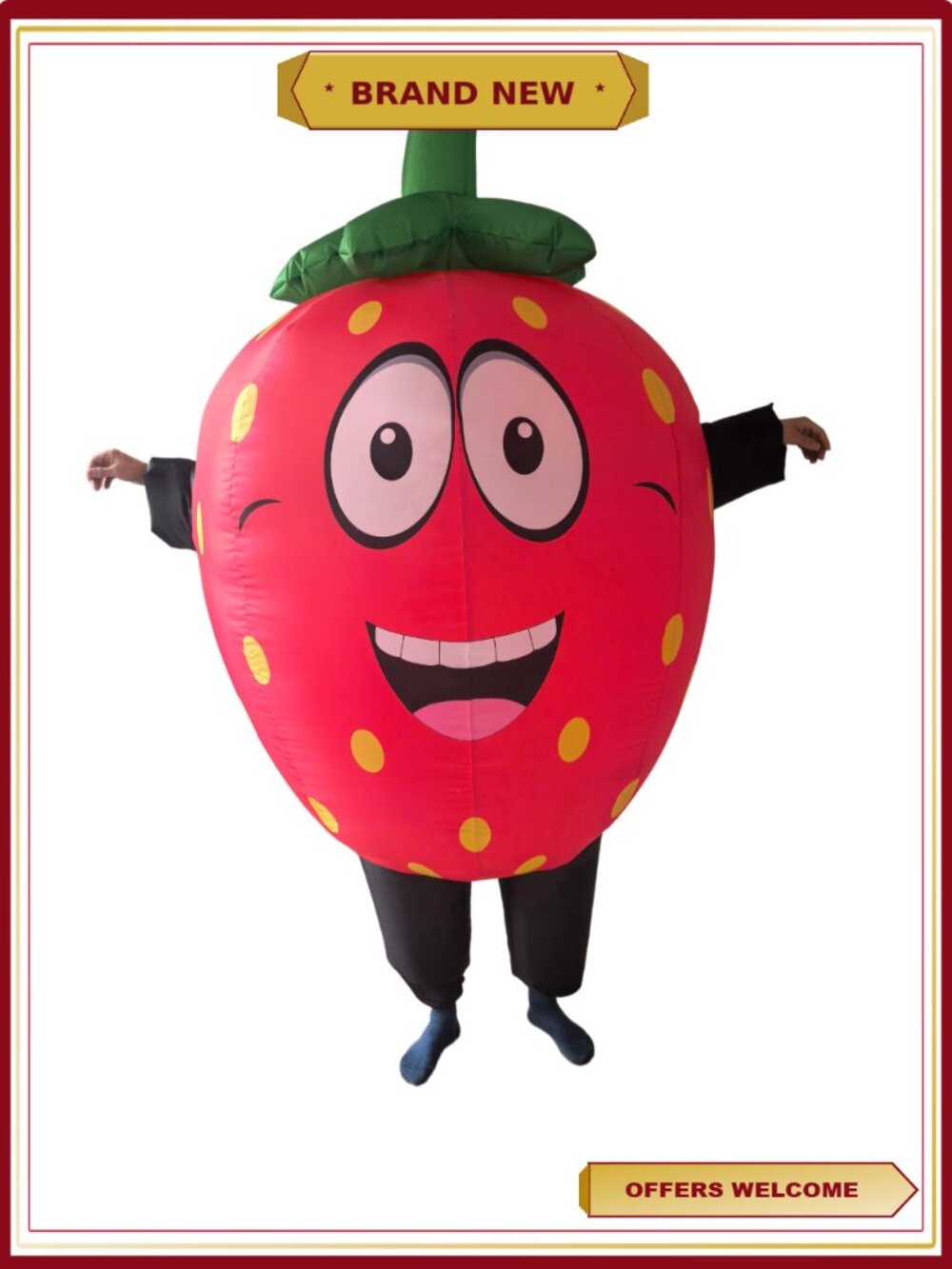 Inflatable Strawberry Costume Adult Blow Up Fruit Suit Cosplay